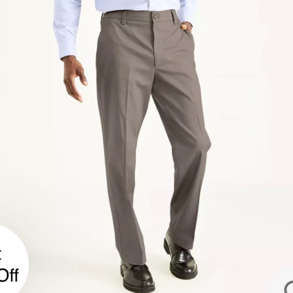 Dockers - Easy Stretch Khakis, Slim Fit 33W-32L Dark Pebble - Brown Pants
